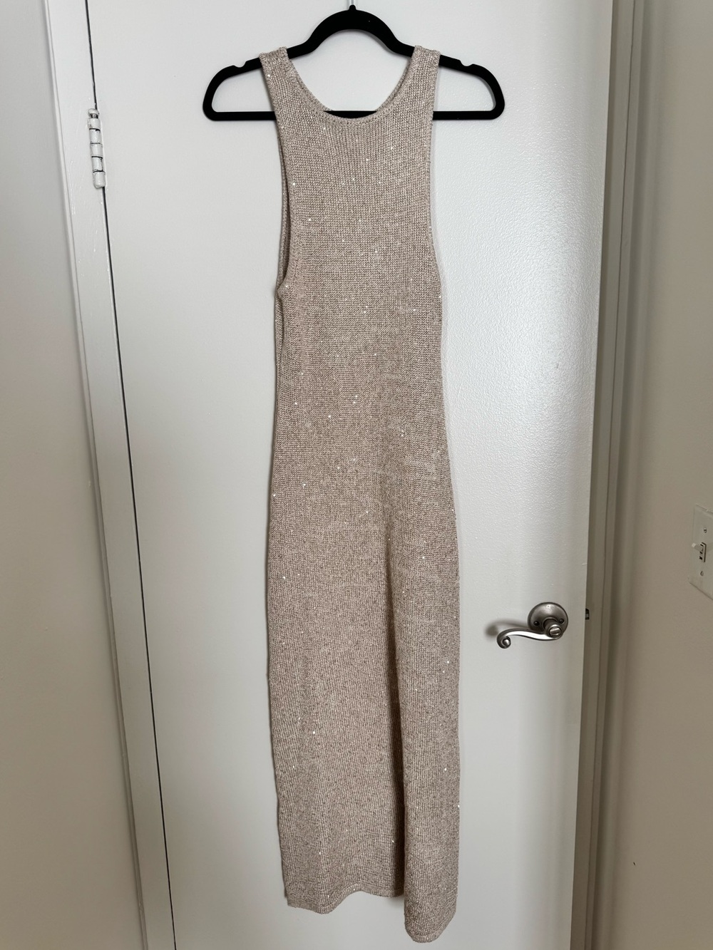House of Harlow tan champagne sequin knit dress